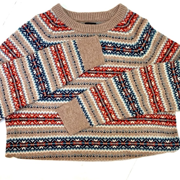 J. Crew Sweaters - J Crew Wool Blend Fair Isle Crew Neck Sweater L